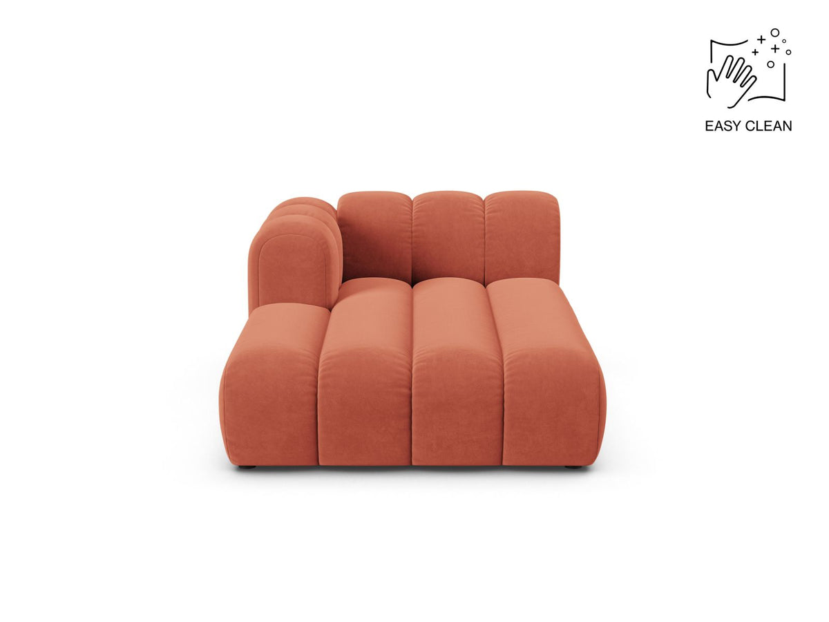Lupine — Chaise Longue Coral (Venus 2933) Black Plastic Left