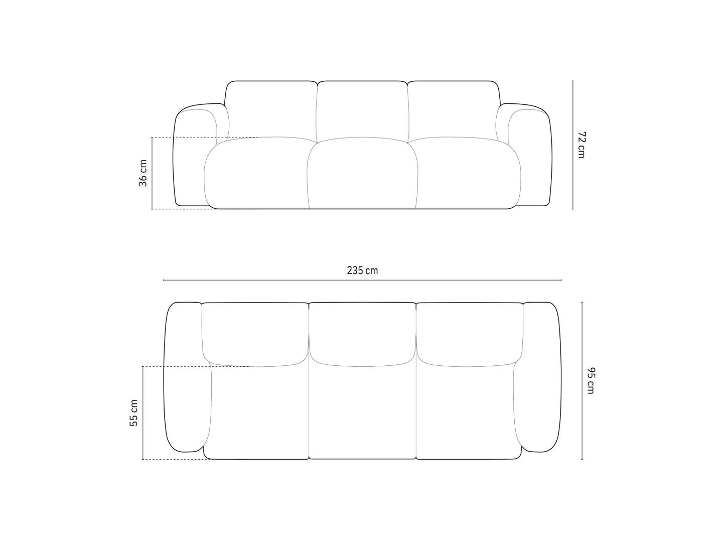 Nolio — Sofa (235x95x72 cm)