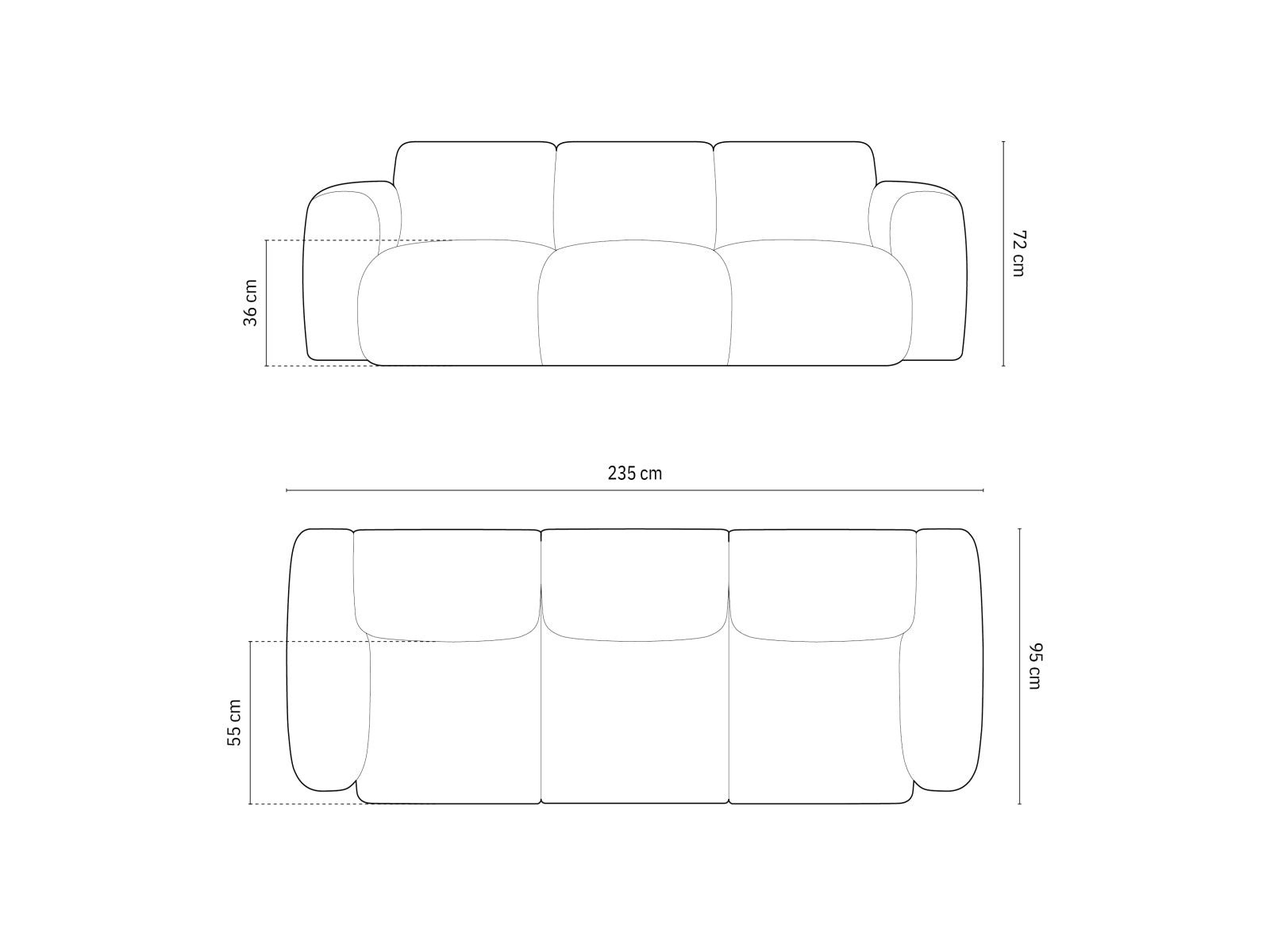 Nolio — Sofa (235x95x72 cm)