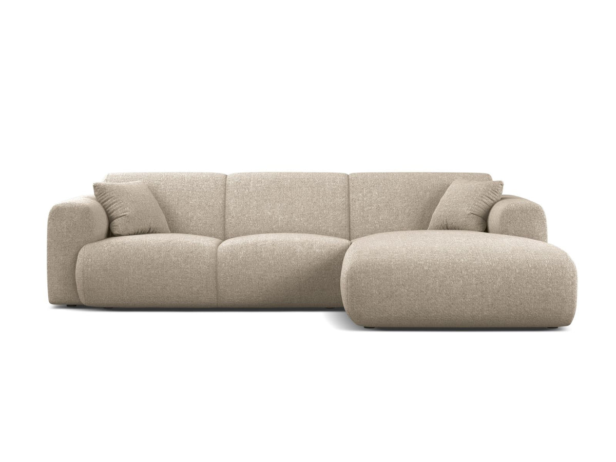 Molino — Corner Sofa Dark Beige (Eden 4 Beige) Black Plastic Right