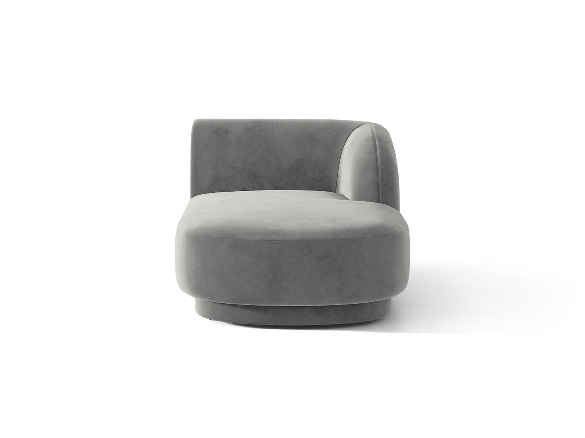 Miley — Chaise Longue Light Grey (Venus 2929) Black Plastic Right