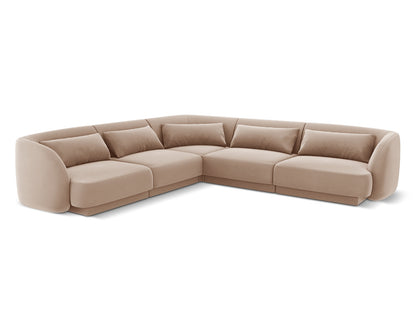 Tulum — Corner Sofa Beige (Bluvel 28) Black Plastic