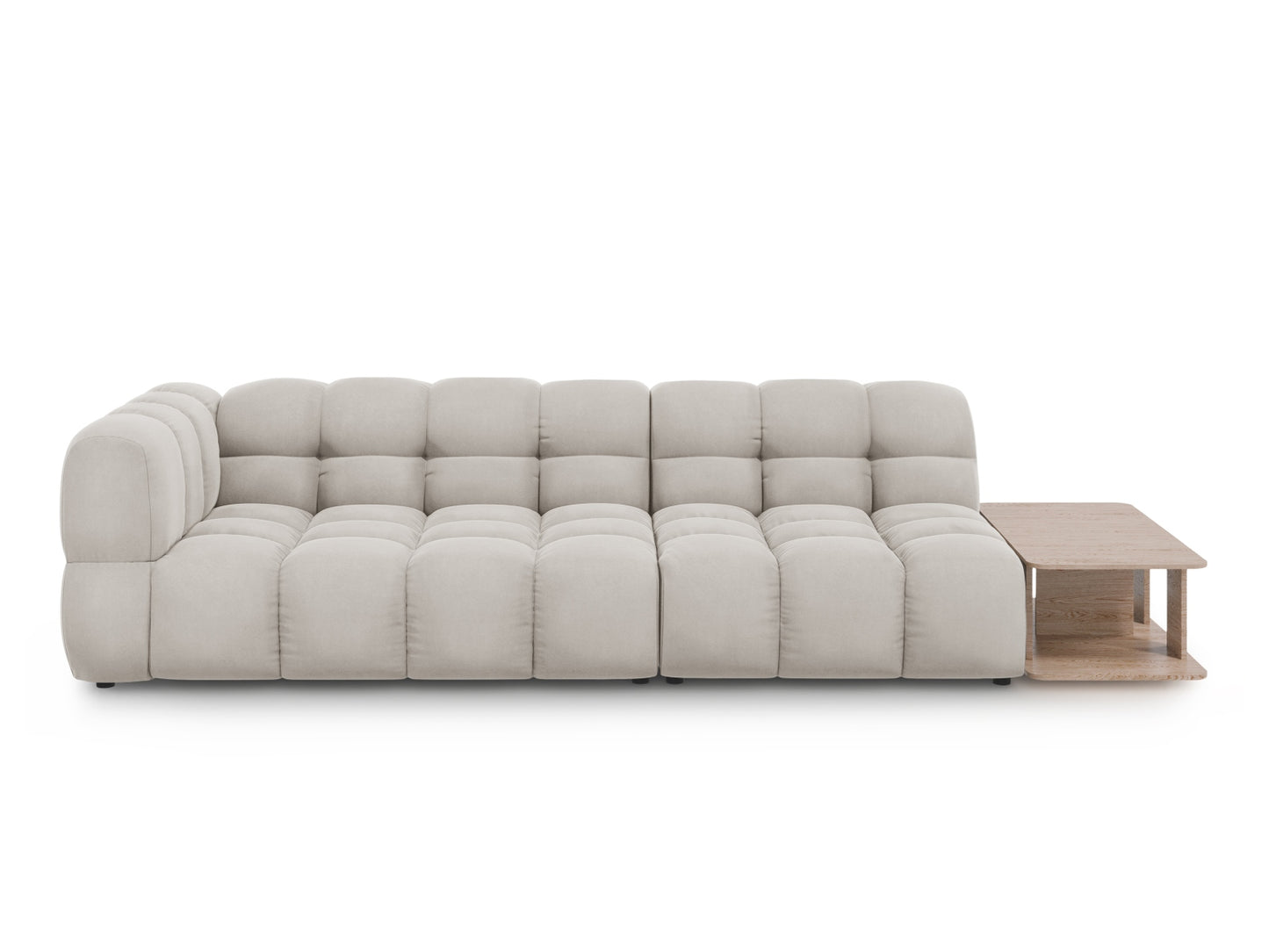 Sky — Sofa Light Beige (Casino Pearl) Black Plastic Right