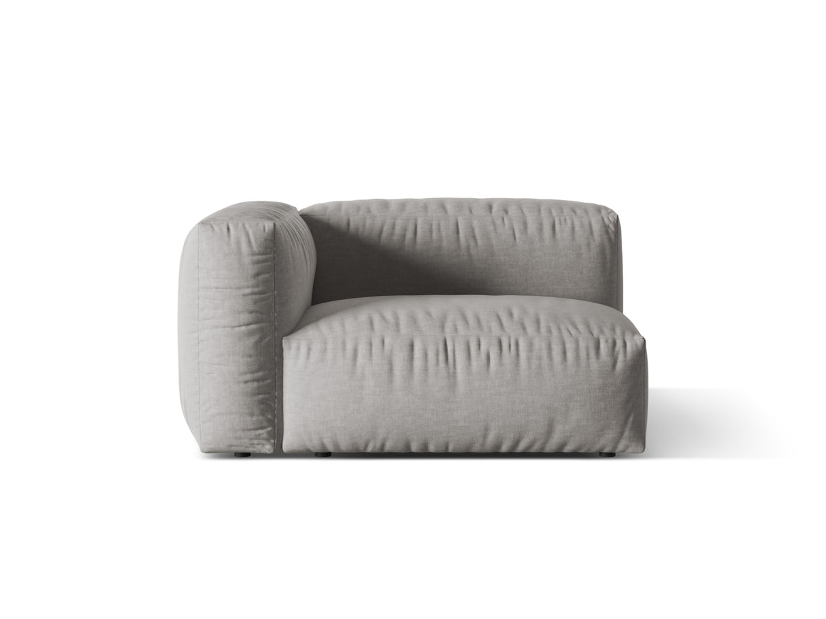 Martina — Modular Sofa Light Grey (Boston Light Grey) Black Plastic Left