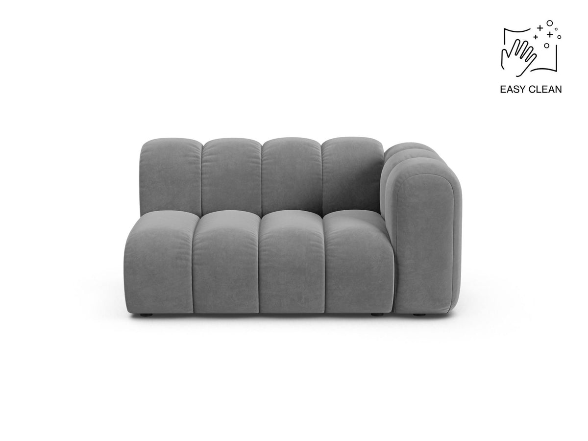 Lupine — Modular Sofa Light Grey (Venus 2929) Black Plastic Right
