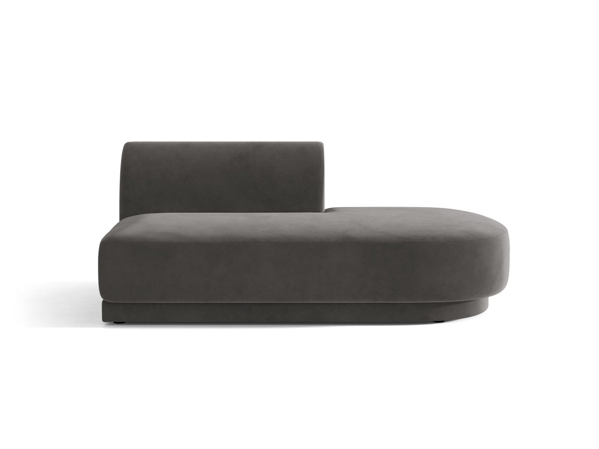 Miley — Modular Sofa Grey (Venus 2930) Black Plastic Right