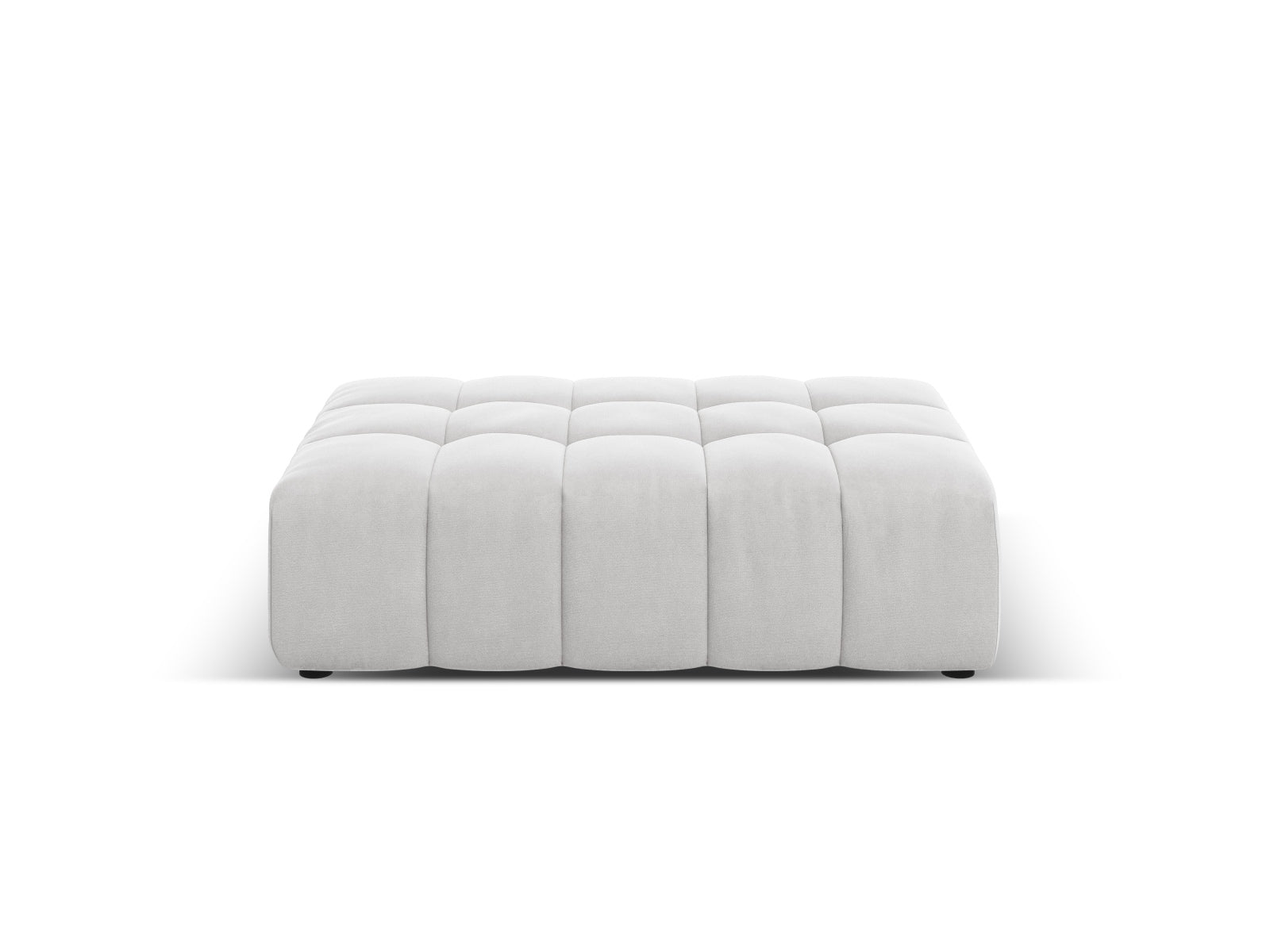 Chicago — Pouf Silver (Bluvel 03) Must plastik