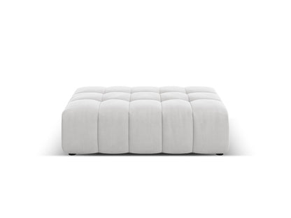 Chicago — Pouf Silver (Bluvel 03) Black Plastic