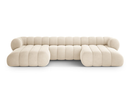 Koge — Panoramic Sofa Light Beige (Vogue 1) Black Plastic