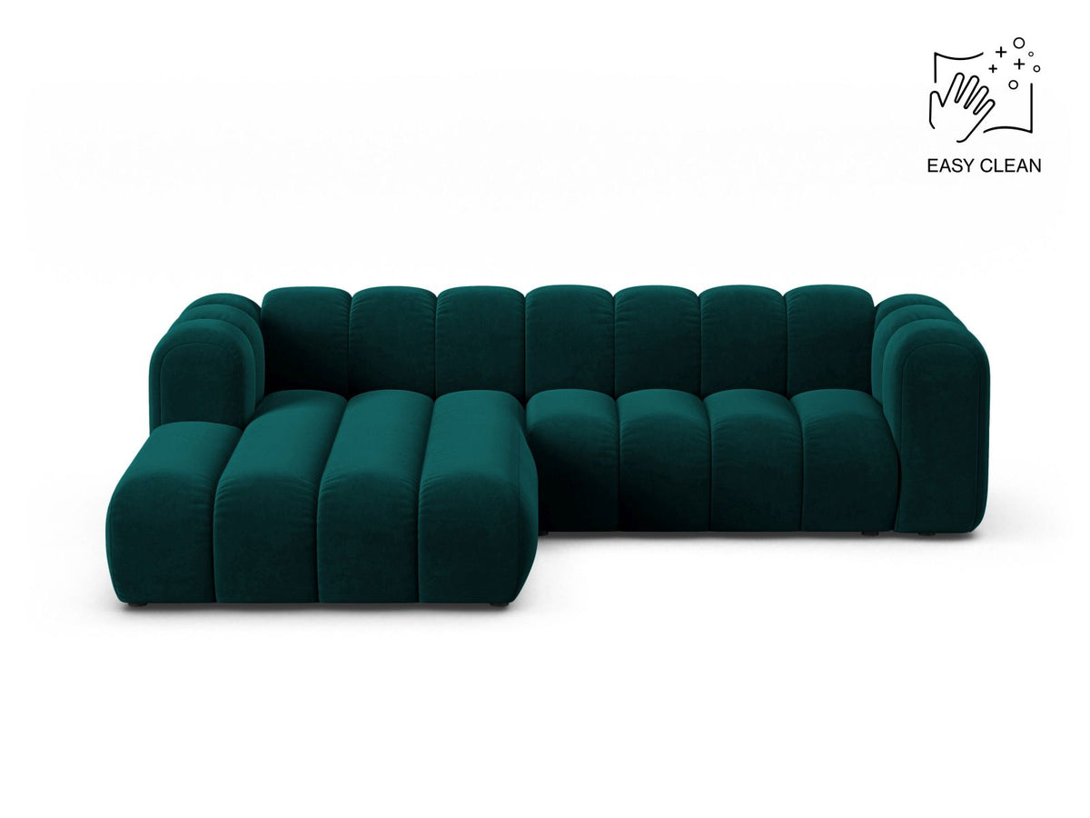 Lupine — Corner Sofa Deep Petrol (Venus 2911) Black Plastic Left
