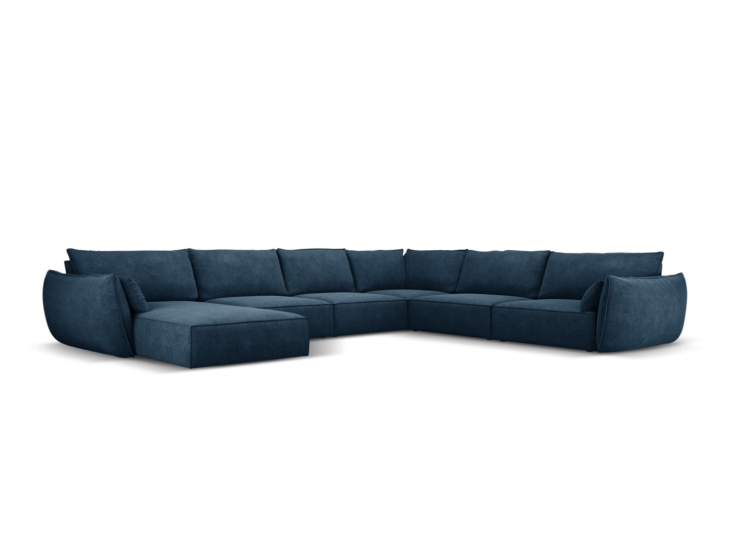 Kaelle — Panoramic Sofa Royal Blue (Over The Horizon 78) Black Plastic Right