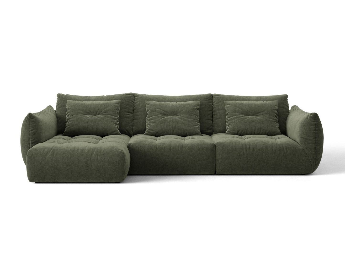 Bloom — Corner Sofa (327x152x97 cm) Moss Green (Wind 75) Left