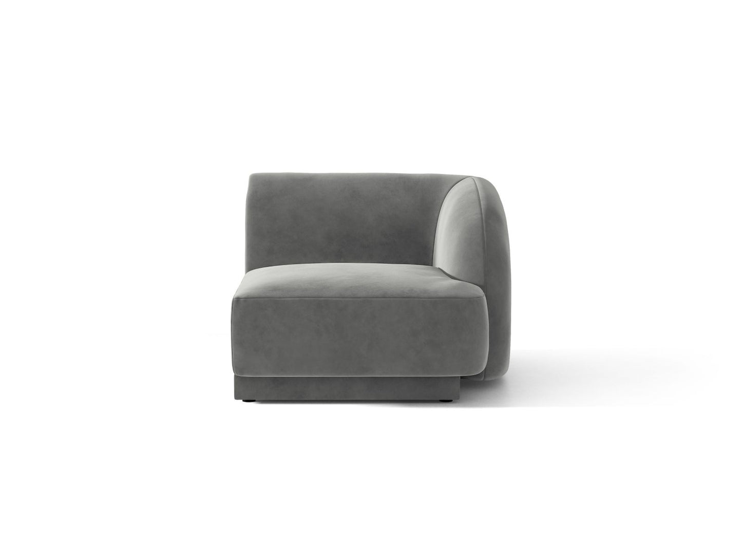 Miley — Modular Sofa Light Grey (Venus 2929) Black Plastic Right