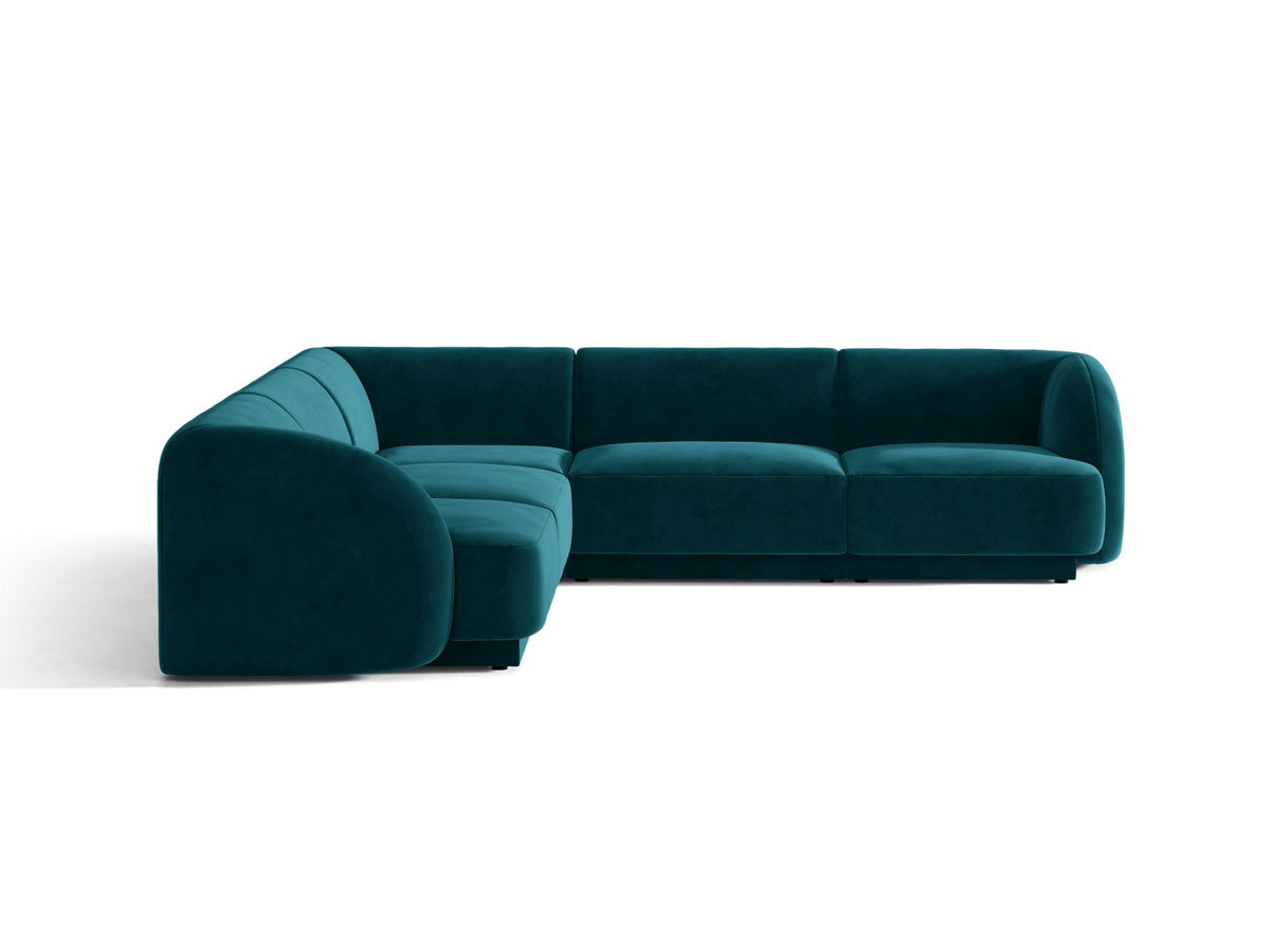 Miley — Corner Sofa Deep Petrol (Venus 2911) Black Plastic