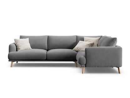 Naomi — Corner Sofa Grey (Salvador 17) Wood