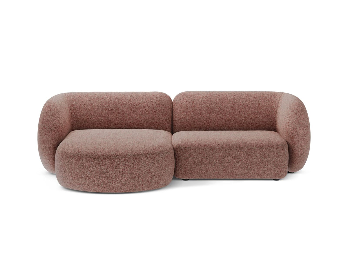 Kate — Corner Sofa Pink Melange (Puente 68) Black Plastic Left