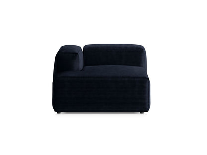 Bergamo — Chaise Longue mereväesinine (Perla 40) must plastik vasak