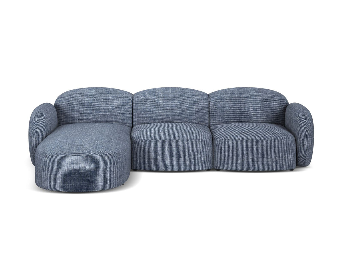 Blair — Corner Sofa Blue Melange (Baltimore Marine) Black Plastic Left