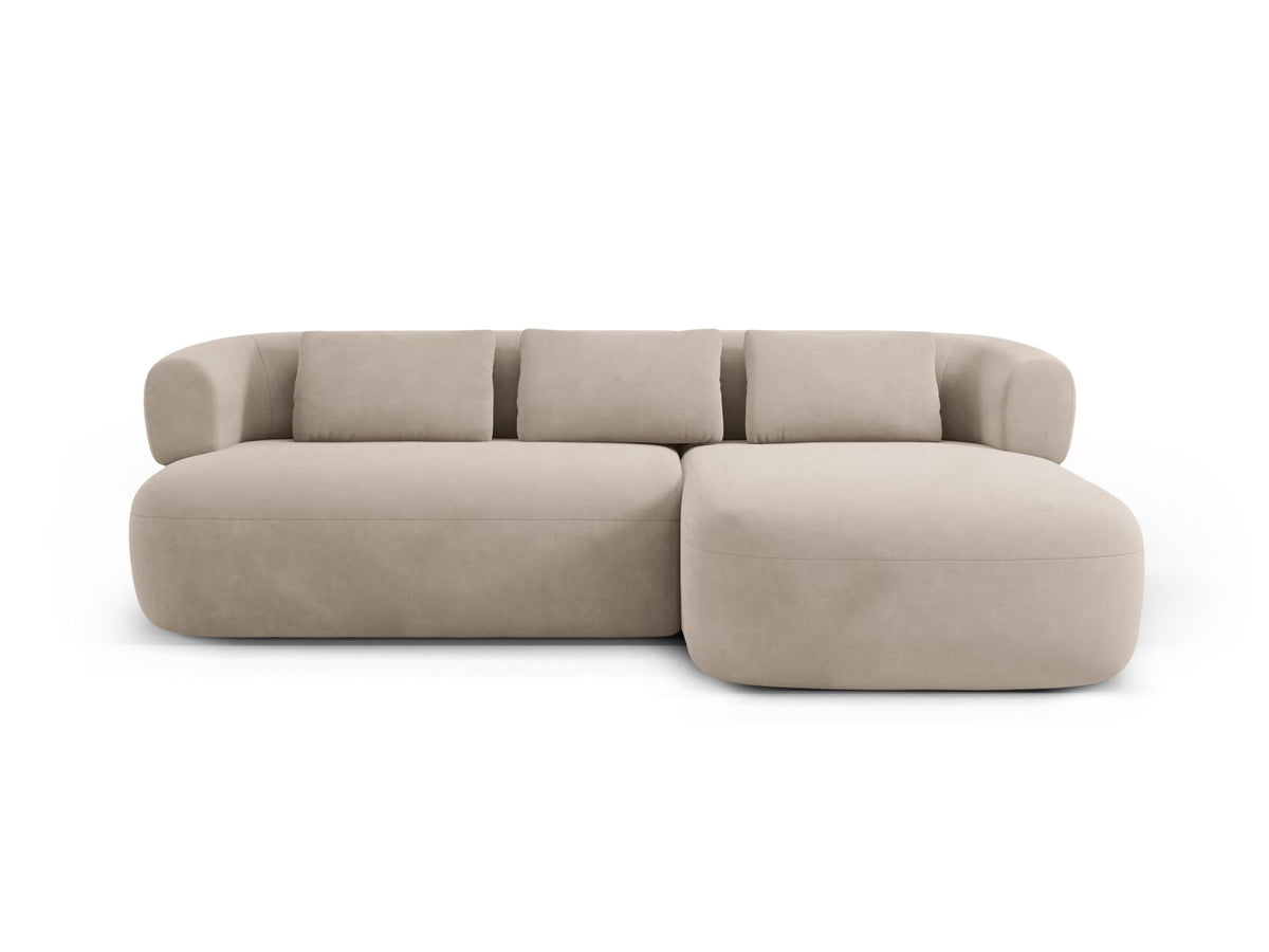 Jenny — Corner Sofa Beige (Salvador 1) Black Plastic Right