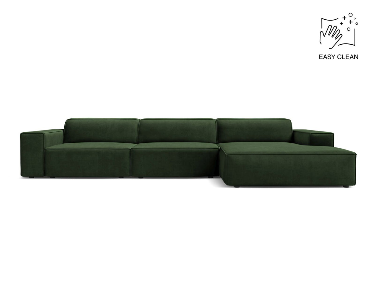 Jodie — Corner Sofa (284x162x77 cm) Bottle Green (Venus 2940) Right