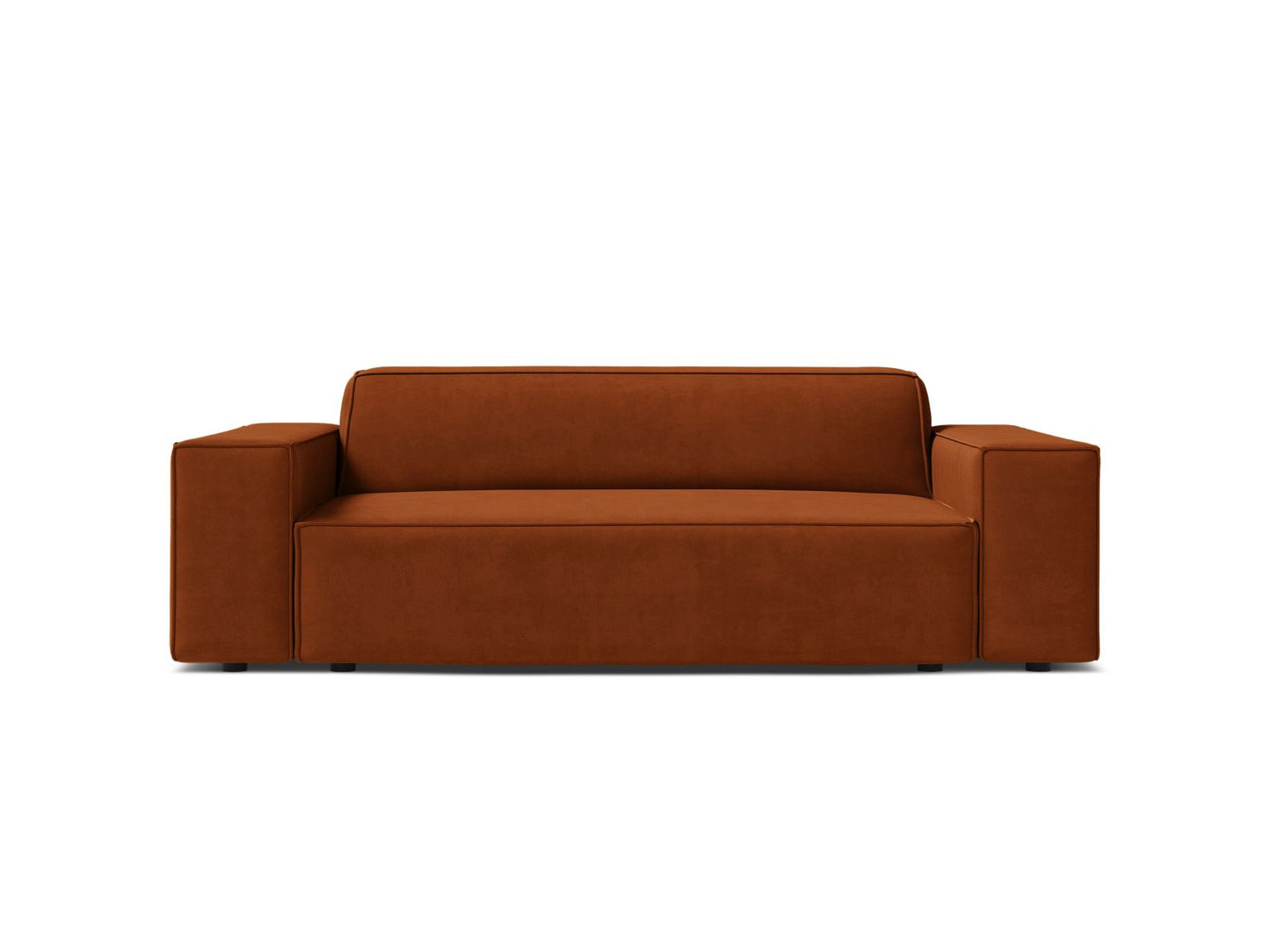 Jodie — Sofa Terracotta (Bluvel 4215) Black Plastic