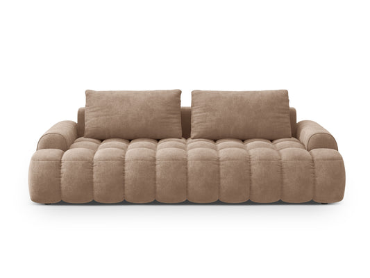 Linz — Sofa Dark Beige (Vogue 3) Black Plastic