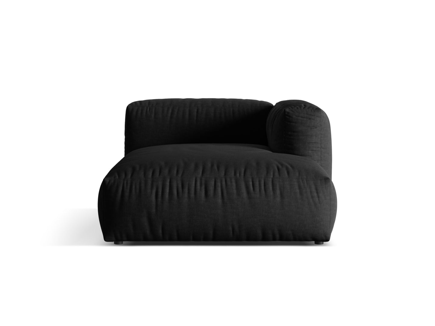 Martina — Chaise Longue Black (Boston Black) Black Plastic Right