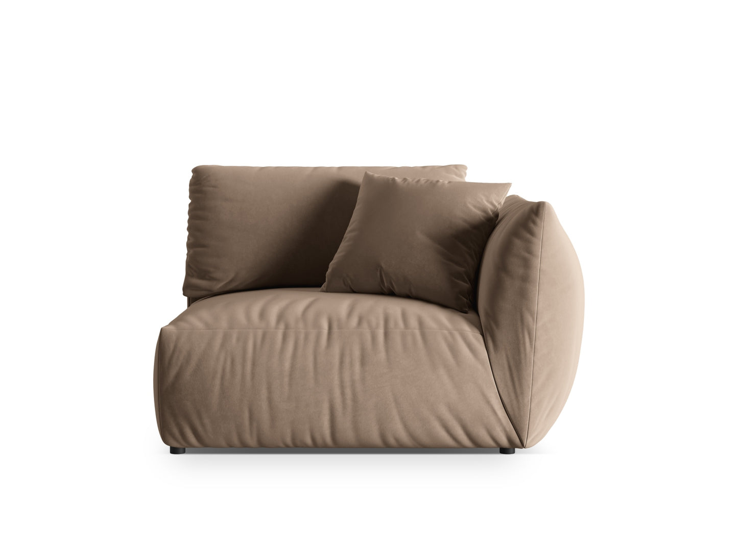 Chris — Modular Sofa Light Brown (Casino Taupe) Black Plastic Right