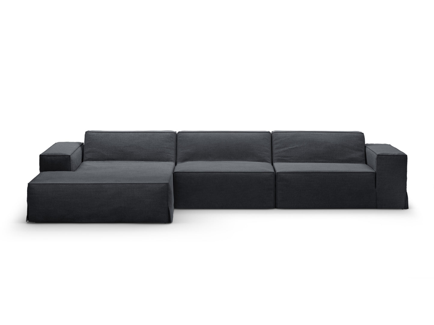 Jodie — Sofa Cover Grey And Blue (LINS 89) Default Left