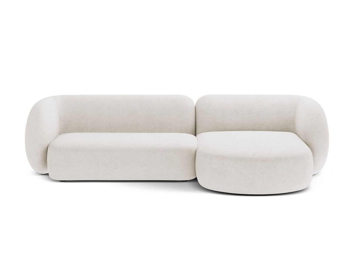 Kate — Corner Sofa White (Baloo 2073) Black Plastic Right