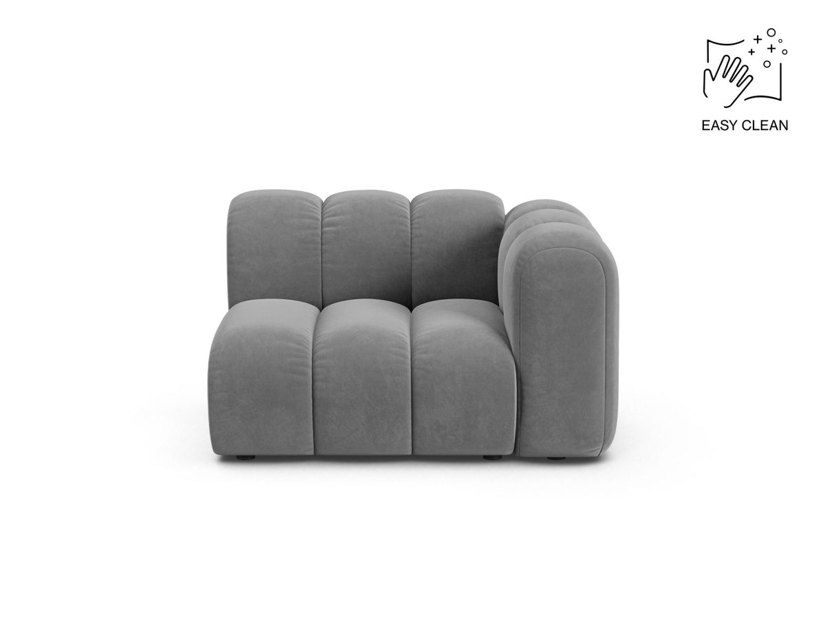 Lupine — Modular Sofa Light Grey (Venus 2929) Black Plastic Right