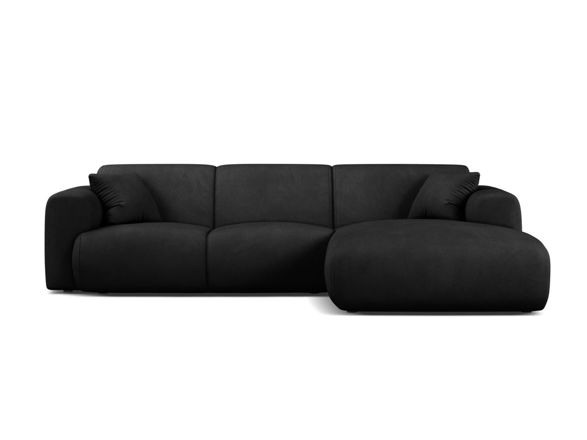 Molino — Corner Sofa Black (Rebel 1) Black Plastic Right