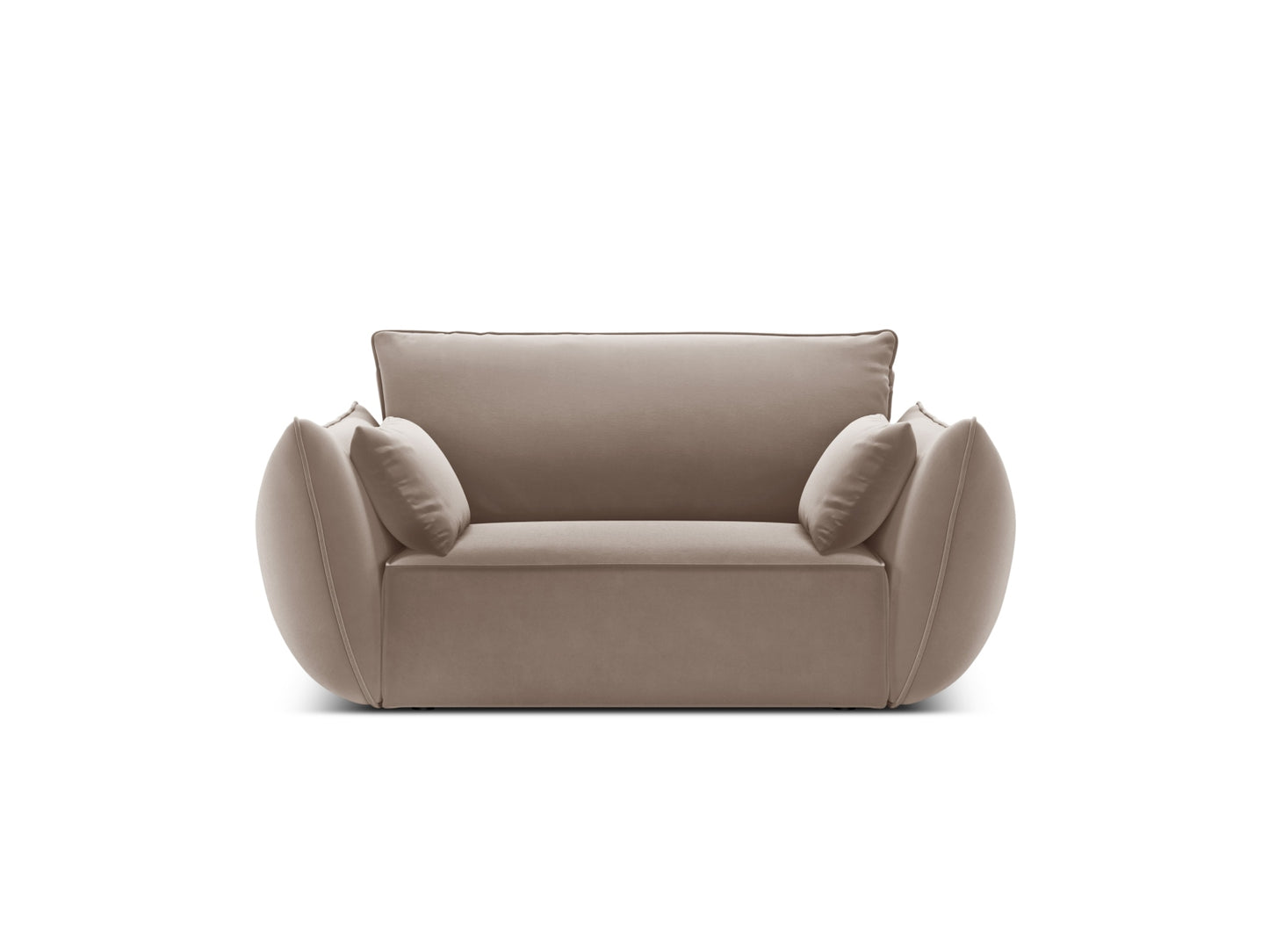 Kaelle — Armchair Cappuccino (Bluvel 40) Black Plastic