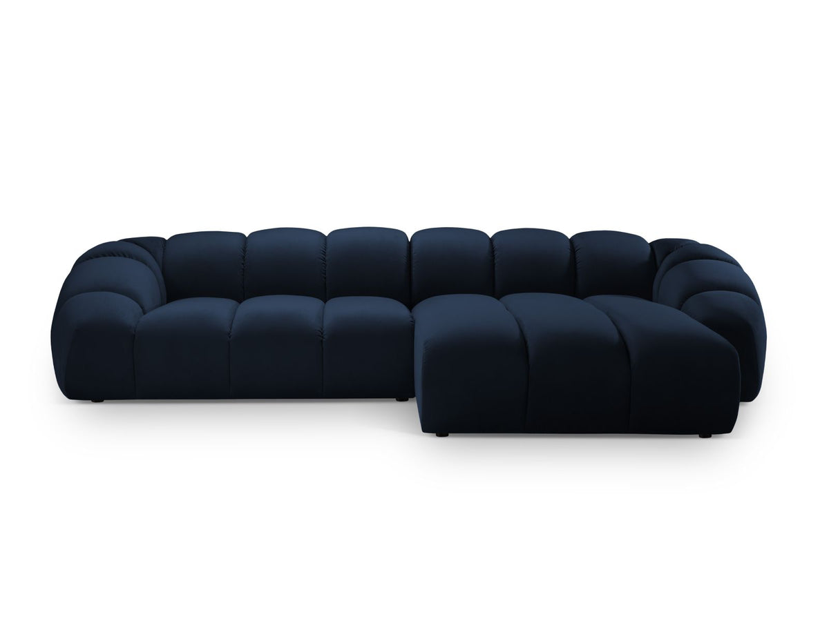 Diana — Corner Sofa Royal Blue (Salvador 5) Black Plastic Right