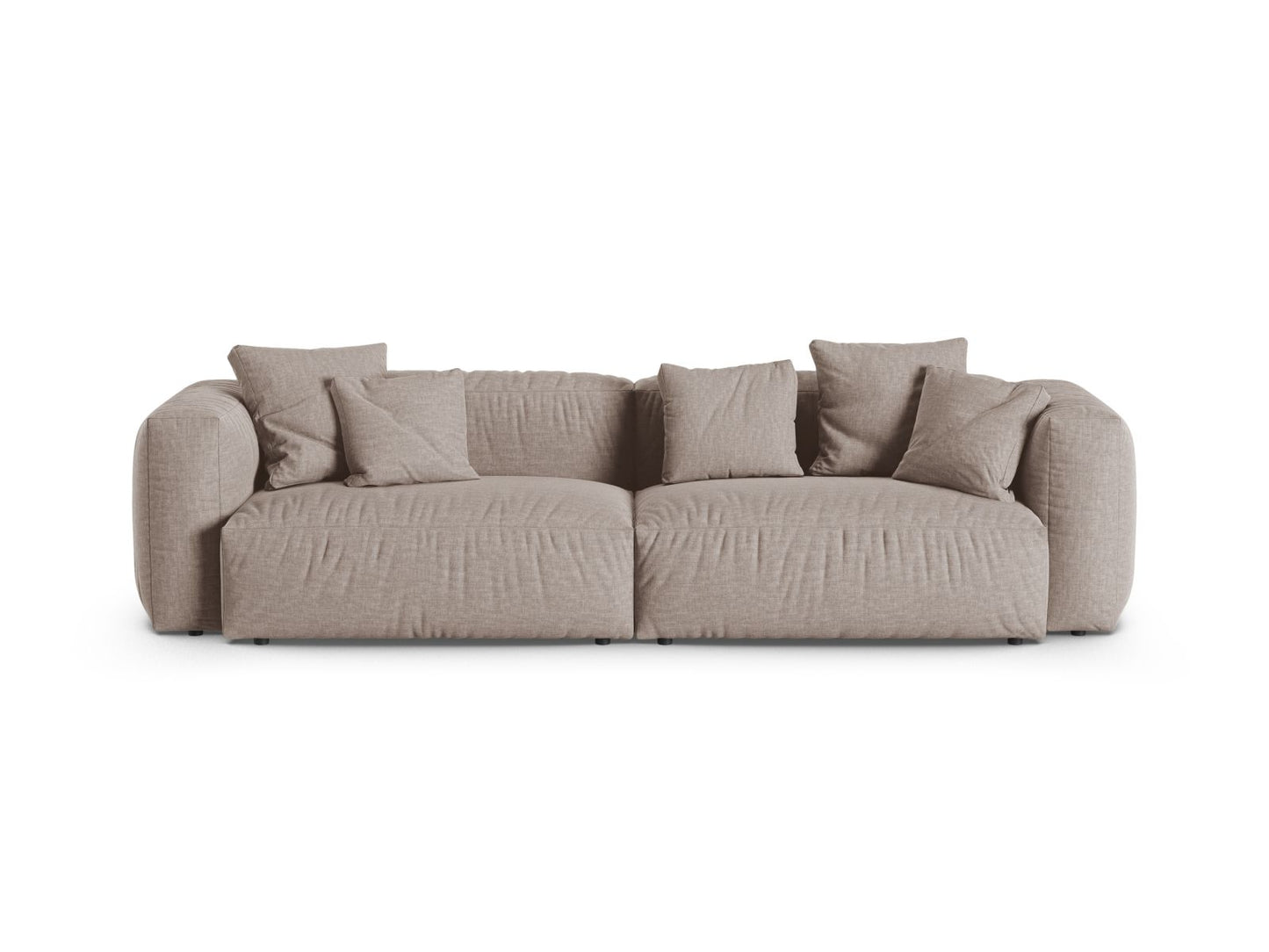 Martina — Sofa Dark Beige (Boston Trufa) Black Plastic