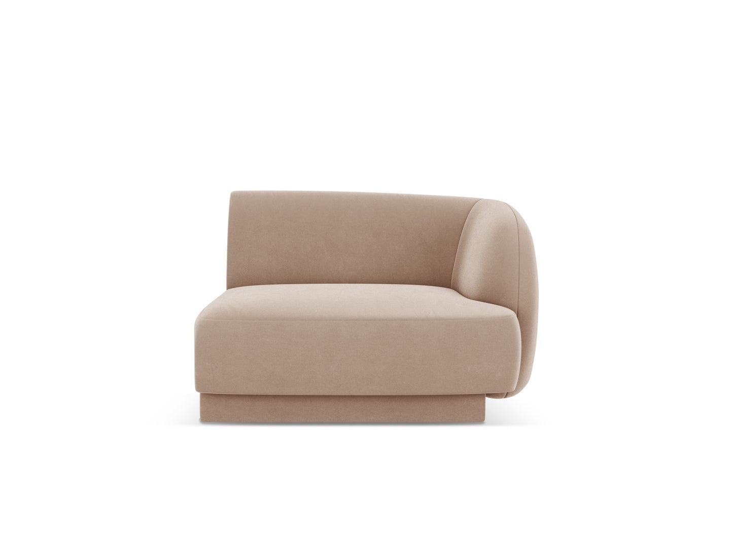 Miley — Modular Sofa Cappuccino (Bluvel 40) Black Plastic Right