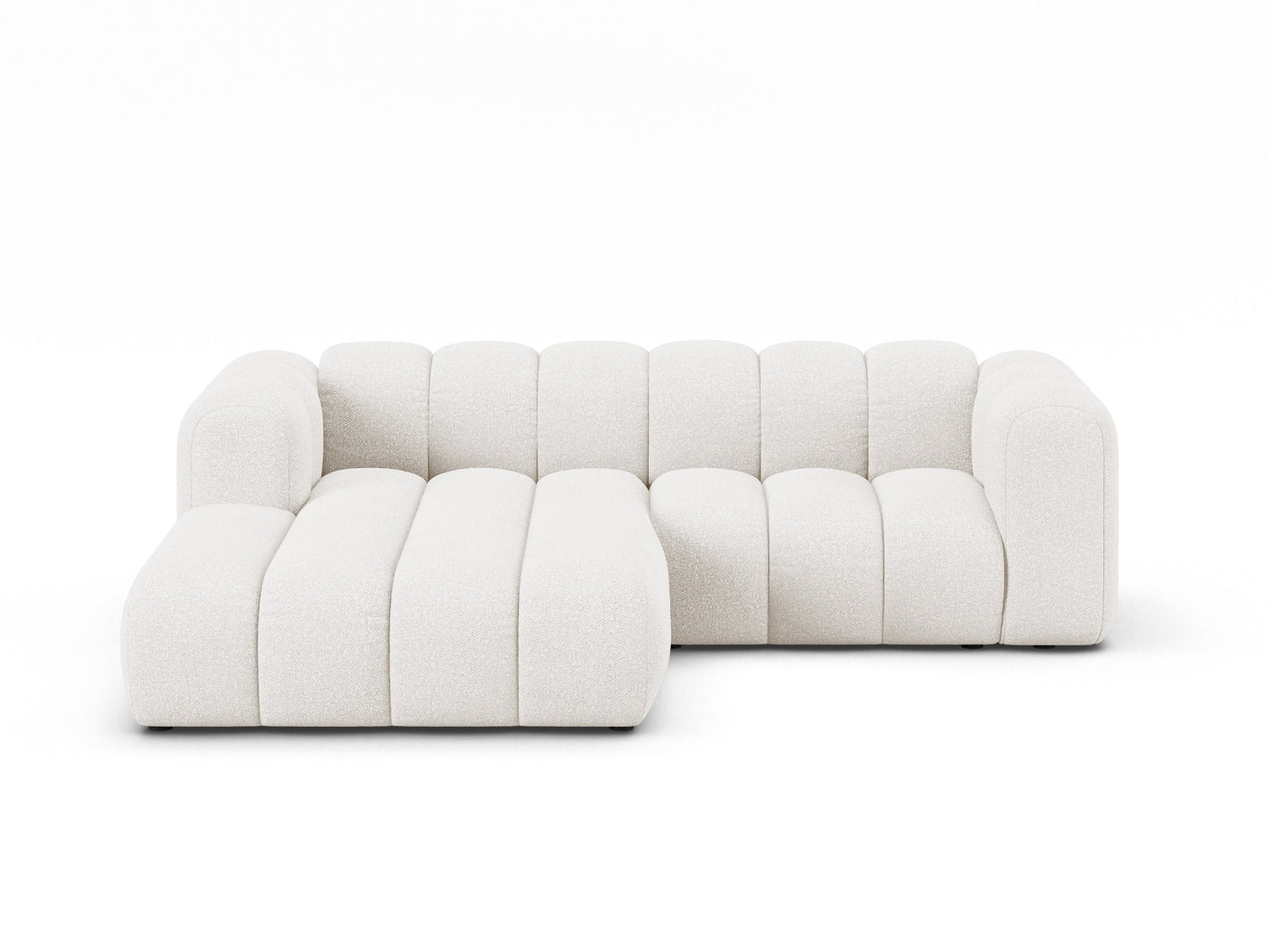 Lupine — Corner Sofa White (Baloo 2073) Black Plastic Left