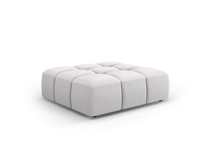 Moritz — Pouf Silver (Bluvel 03) Black Plastic