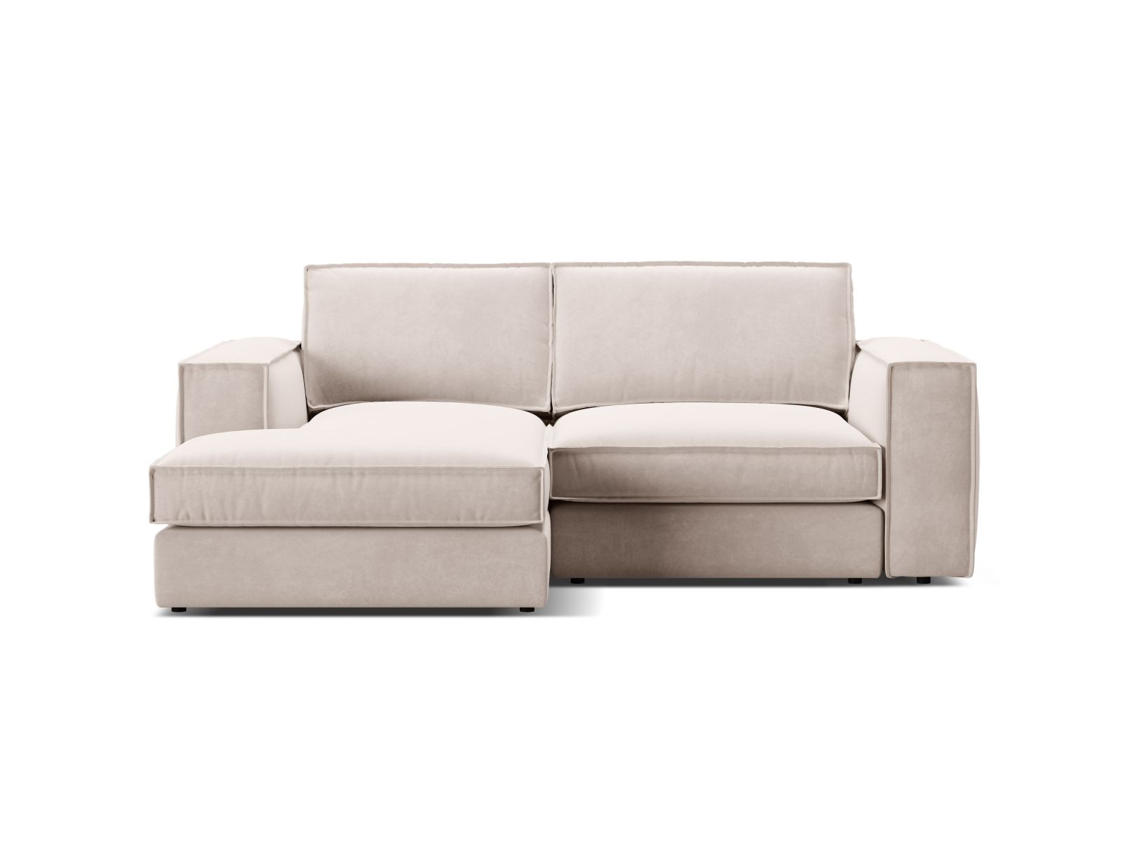 Pola — Corner Sofa Beige (Salvador 1) Black Plastic Left