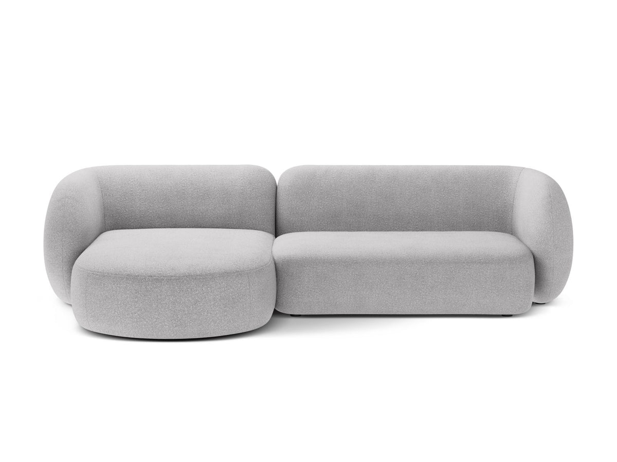 Kate — Corner Sofa Light Grey (Baloo 2085) Black Plastic Left