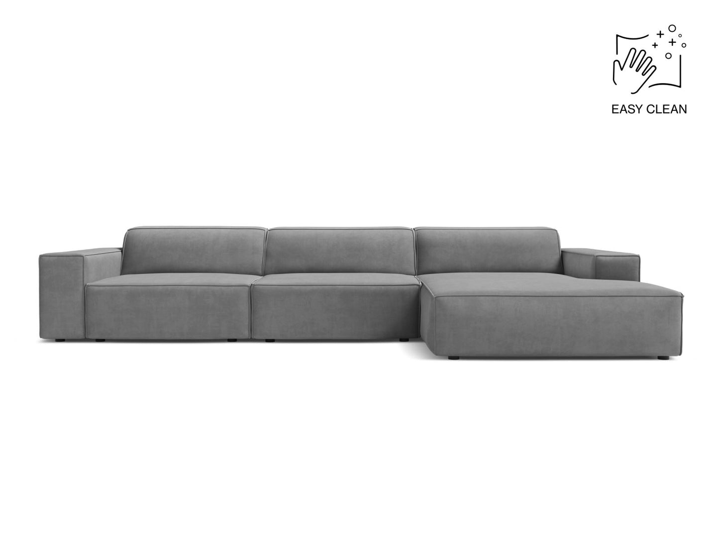 Jodie — Corner Sofa (284x162x77 cm) Light Grey (Venus 2929) Right