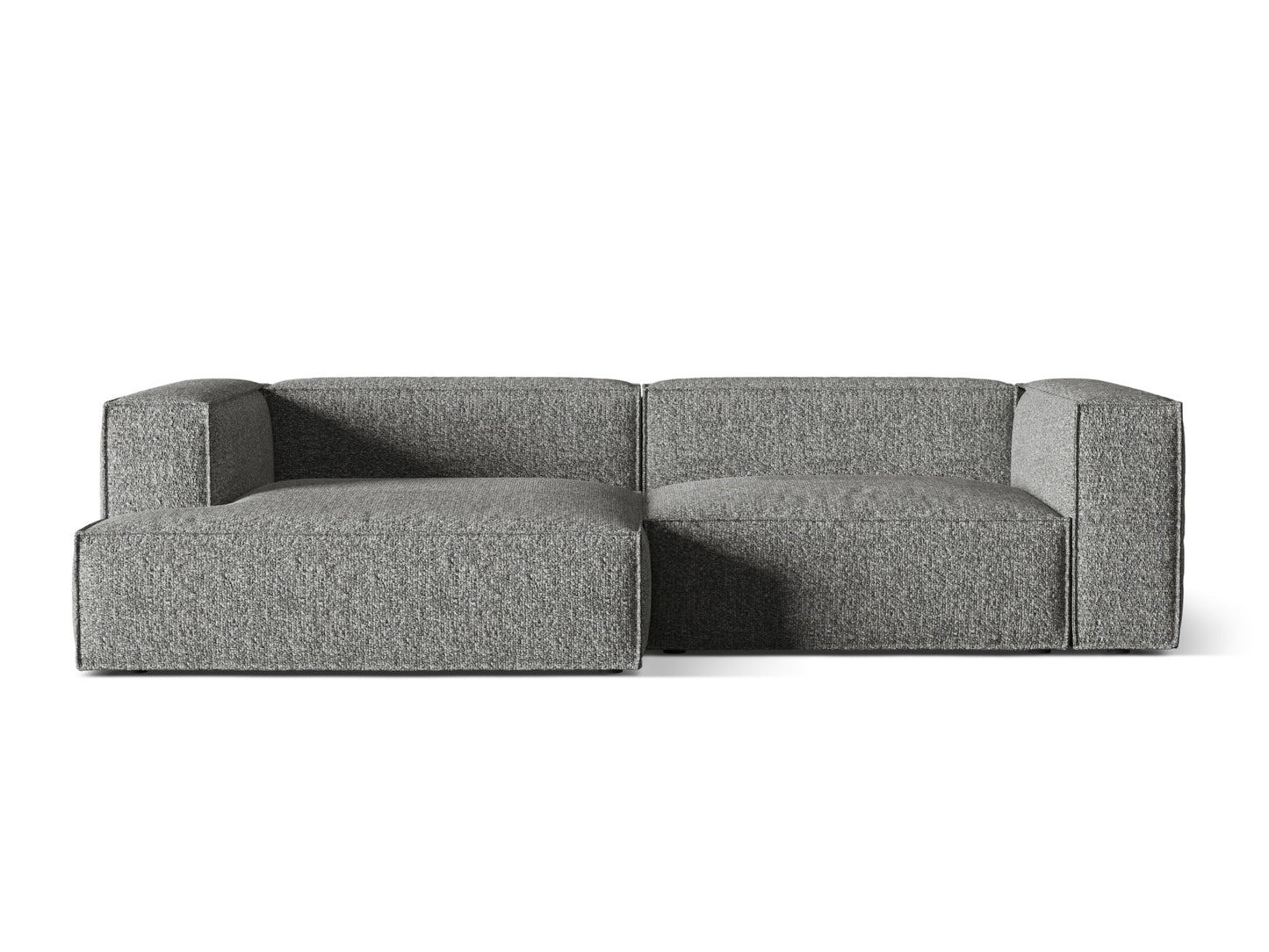 Nuria — Corner Sofa Graphite (Monet Graphite) Black Plastic