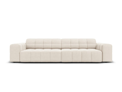 Chicago — Sofa Light Beige (Bluvel 22) Black Plastic