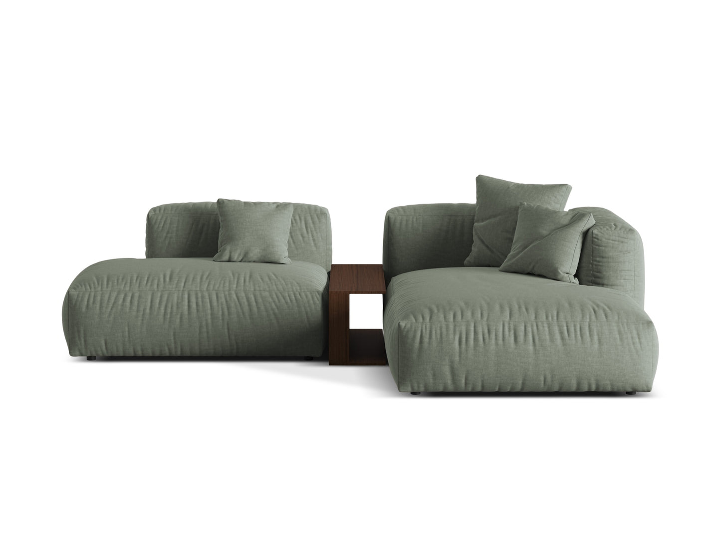 Martina — Corner Sofa Moss Green (Boston Water Green) Black Plastic Right