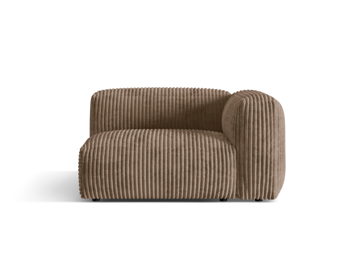 Martina — Modular Sofa Acorn (Tilia 17) Black Plastic Right
