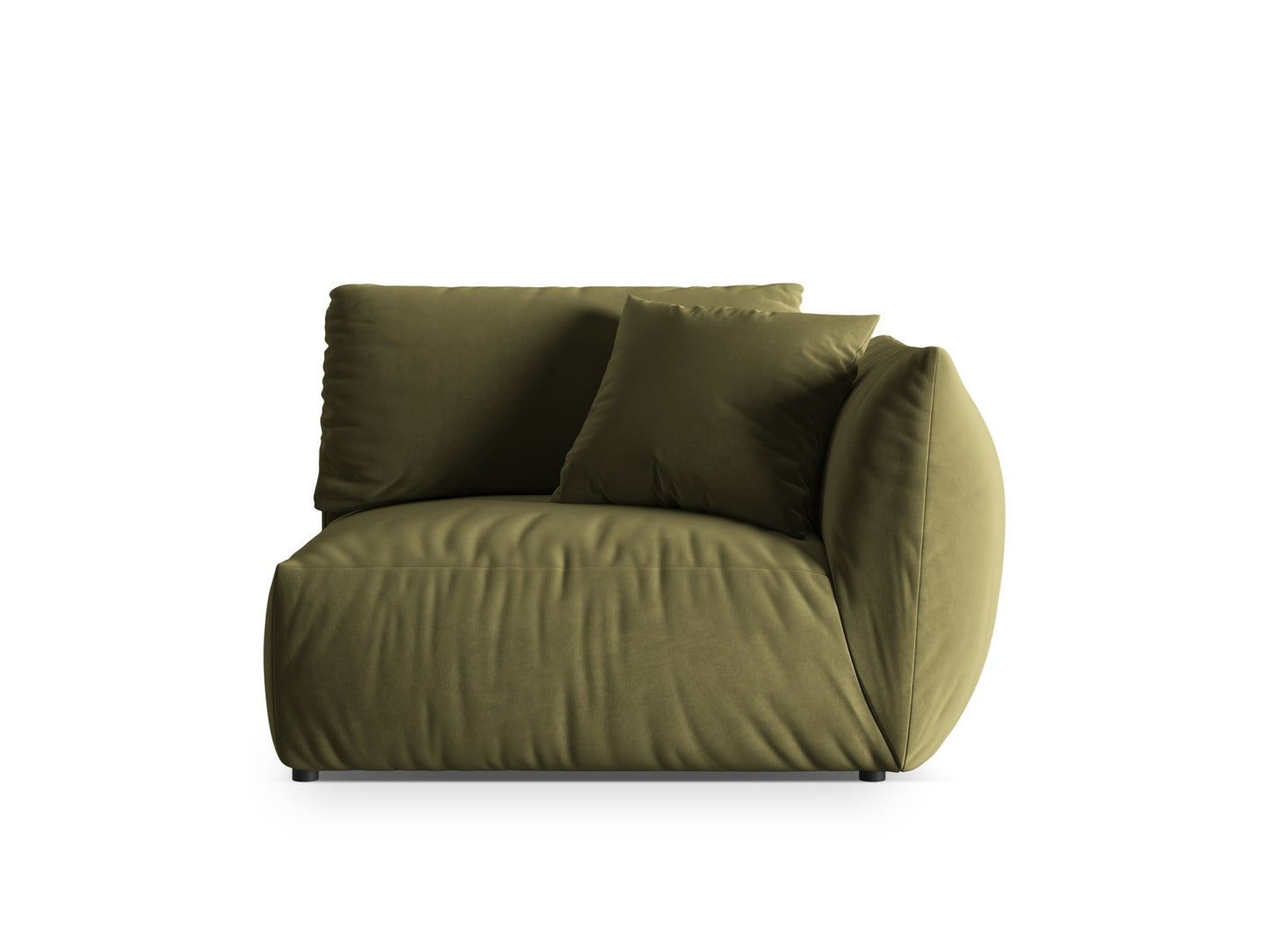 Chris — Modular Sofa Light Green (Casino Forest) Black Plastic Right