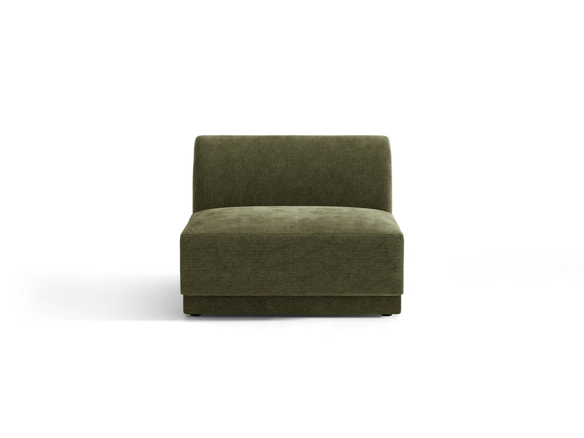 Miley — Modular Sofa Green (Eden 12 Olive) Black Plastic