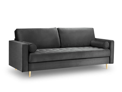 Aspen — Sofa Dark Grey (Salvador 18) Gold Metal