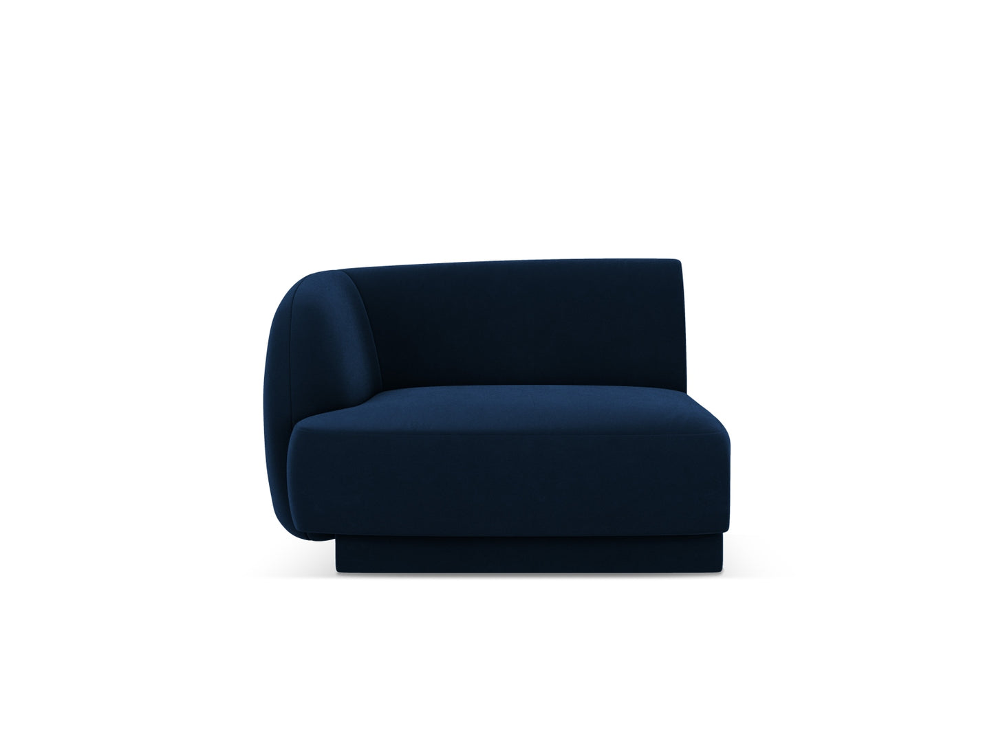 Miley — Modular Sofa Royal Blue (Bluvel 86) Black Plastic Left