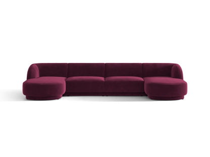 Miley — Panoramic Sofa Burgundy (Venus 2932) Black Plastic